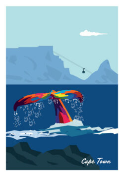 Whale in Cape Town - South African Poster