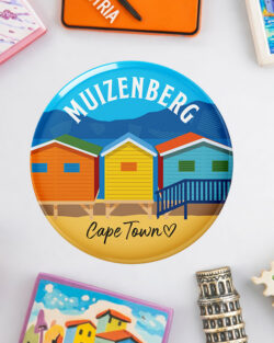 Muizenberg Beach Huts - South African Fridge Magnet